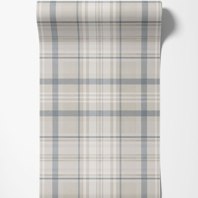 Dutch Wallcoverings Dutch Wallcoverings - Imaginarium 3 - Kirkham Check Navy - Papierbehang - 10m x 53cm - 14183