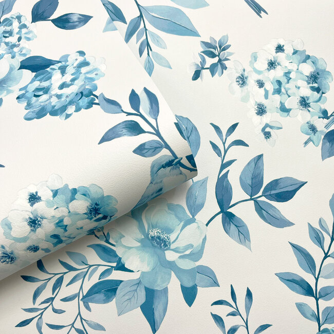 Dutch Wallcoverings Dutch Wallcoverings - Imaginarium 3 - The Bird Garden Blue - Papierbehang - 10m x 53cm - 14193