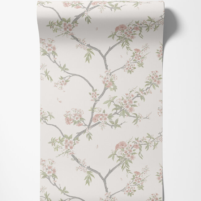 Dutch Wallcoverings Dutch Wallcoverings - Imaginarium 3 - Cherry Blossom Pink Cream - Papierbehang - 10m x 53cm - 14213