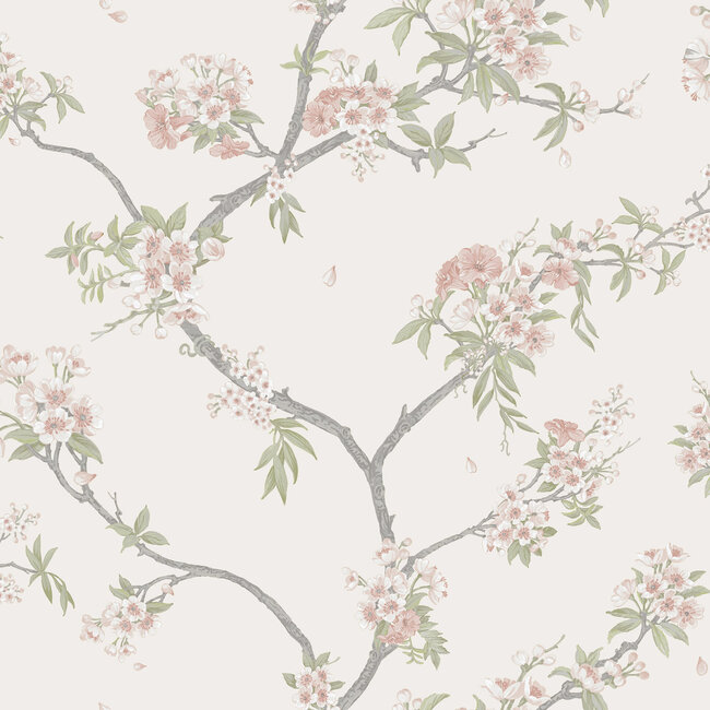 Dutch Wallcoverings Dutch Wallcoverings - Imaginarium 3 - Cherry Blossom Pink Cream - Papierbehang - 10m x 53cm - 14213