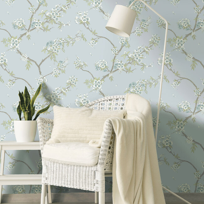 Dutch Wallcoverings Dutch Wallcoverings - Imaginarium 3 - Cherry Blossom Blue - Papierbehang - 10m x 53cm - 14214