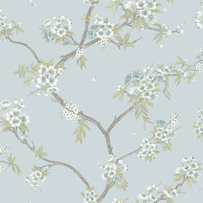 Dutch Wallcoverings Dutch Wallcoverings - Imaginarium 3 - Cherry Blossom Blue - Papierbehang - 10m x 53cm - 14214