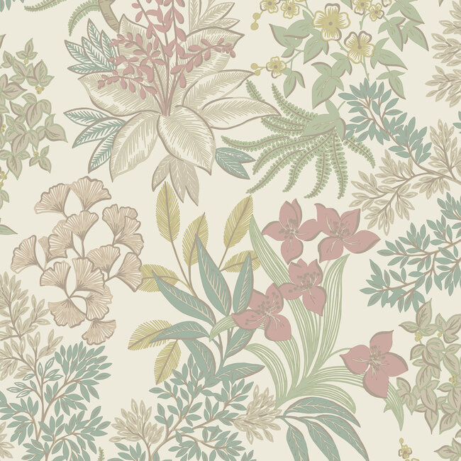 Dutch Wallcoverings Dutch Wallcoverings - Imaginarium 3 - Full Bloom Cream Pink - Papierbehang - 10m x 53cm - 14221