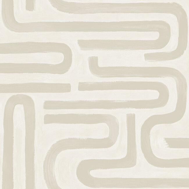 Dutch Wallcoverings Dutch Wallcoverings - Imaginarium 3 - Brushed Geo Neutral - Papierbehang - 10m x 53cm - 14230