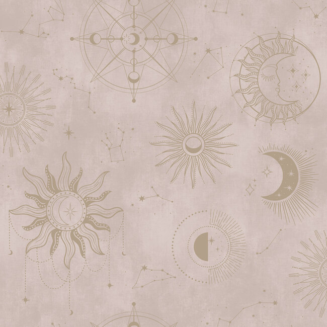 Dutch Wallcoverings Dutch Wallcoverings - Imaginarium 3 - Cosmic Pink Gold - Papierbehang - 10m x 53cm - 14250