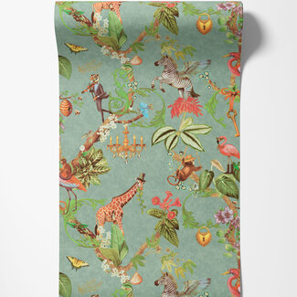 Dutch Wallcoverings Dutch Wallcoverings - Imaginarium 3 - Safari Symphony Soft Teal - 14262