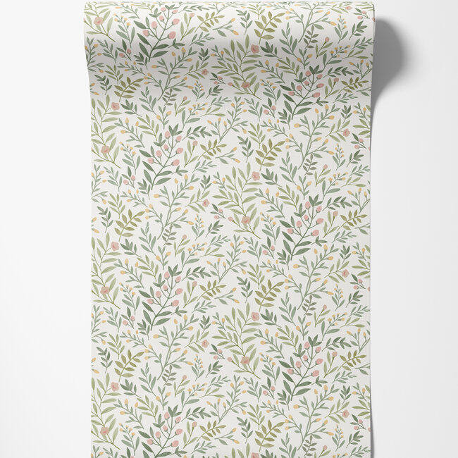 Dutch Wallcoverings Dutch Wallcoverings - Inia- Leafy Trail groen - Vliesbehang - 10m x 53cm - A78801
