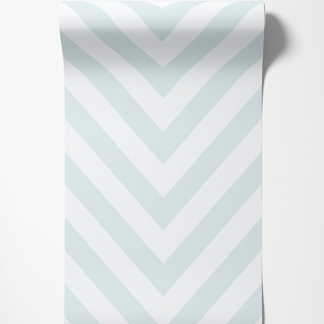 Dutch Wallcoverings Dutch Wallcoverings - Dream Catcher- Chevron Soft Teal - Papierbehang - 10m x 53cm - 12570