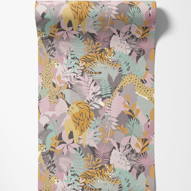 Dutch Wallcoverings Dutch Wallcoverings - Dream Catcher- Animal Kingdom Pink - Papierbehang - 10m x 53cm - 13070