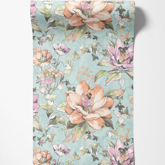 Dutch Wallcoverings Papierbehang - Dream Catcher- Floral Fairies Teal - 13210