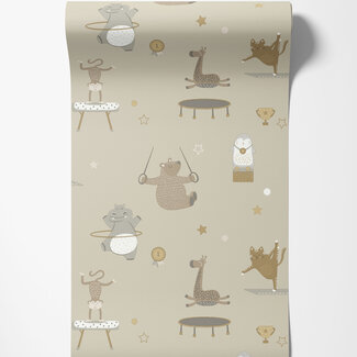 Dutch Wallcoverings Papierbehang - Dream Catcher- Animal Gymn. Beige - 13240