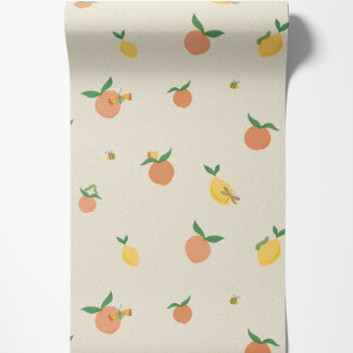 Dutch Wallcoverings Papierbehang - Dream Catcher- Tutti Fruity Crm/Orange - 13270