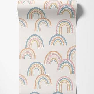 Dutch Wallcoverings Papierbehang - Dream Catcher- Rainbow Orange/Pink/Blue - 13282