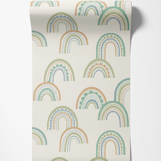 Dutch Wallcoverings Papierbehang - Dream Catcher- Rainbow Green/Teal - 13283