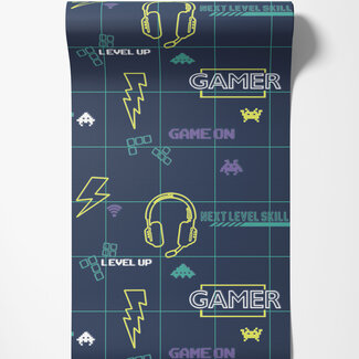Dutch Wallcoverings Papierbehang - Dream Catcher- Gamer Navy/Yellow - 13310