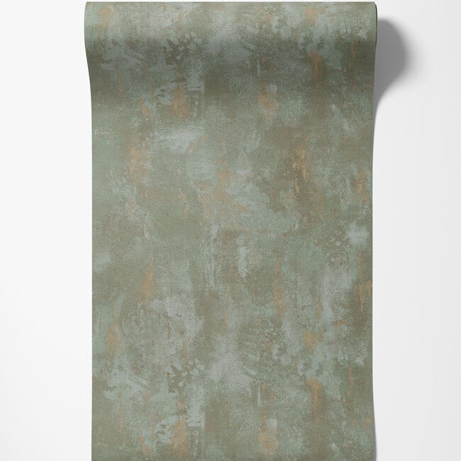 Dutch Wallcoverings Textured Plains beton groen/beige - vliesbehang - 10m x 53cm - TP1010