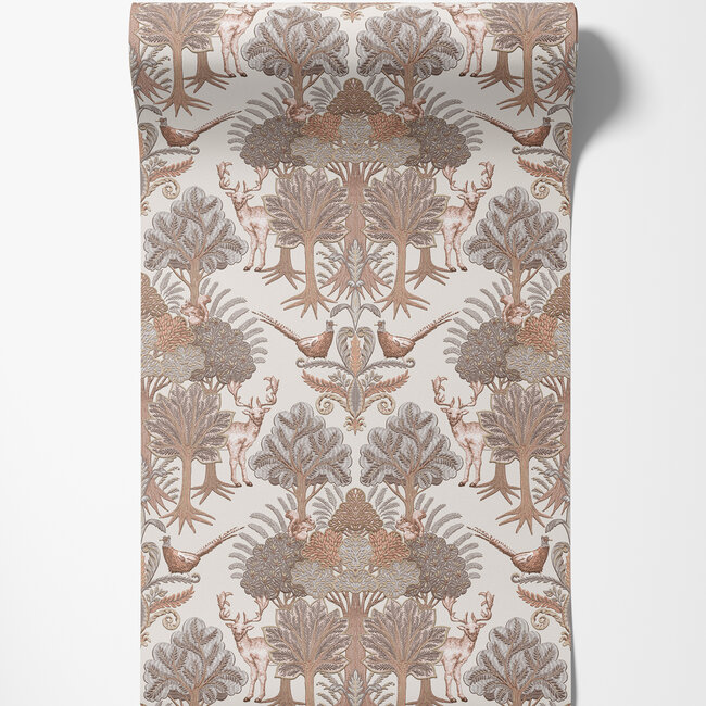 Dutch Wallcoverings Dutch Wallcoverings - Tapestry Nordic Deer Forest Beige - Vliesbehang - 10m x 53cm - TP422301