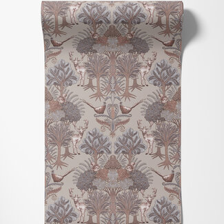 Dutch Wallcoverings Vliesbehang - Tapestry Nordic Deer Forest Taupe - TP422302