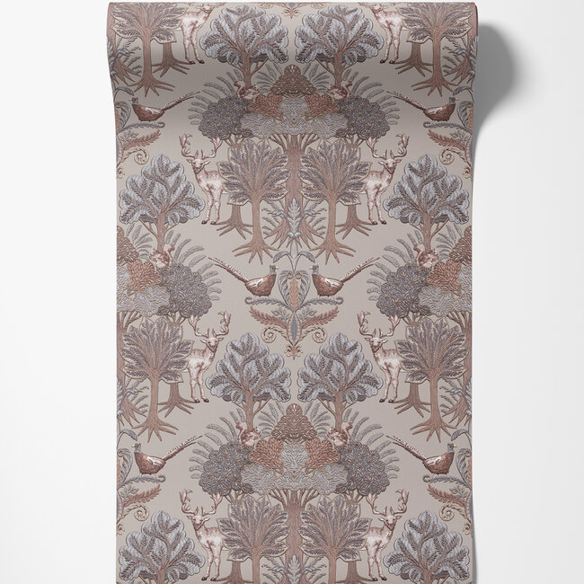 Dutch Wallcoverings Dutch Wallcoverings - Tapestry Nordic Deer Forest Taupe - Vliesbehang - 10m x 53cm - TP422302