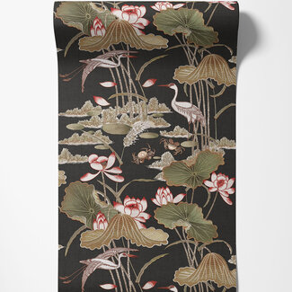 Dutch Wallcoverings Vliesbehang - Tapestry Lotus Pond Chocolate - TP422706