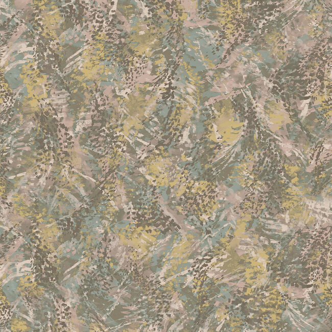 Dutch Wallcoverings Dutch Wallcoverings - FC Arabesque- Pluma Blush Khaki - Vliesbehang - 10m x 53cm - 36340