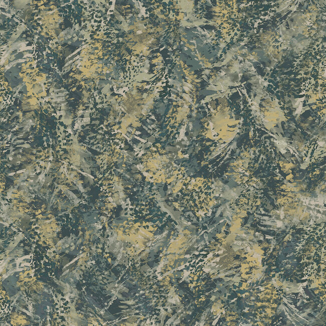 Dutch Wallcoverings Dutch Wallcoverings - FC Arabesque- Pluma Teal Gold - Vliesbehang - 10m x 53cm - 36341