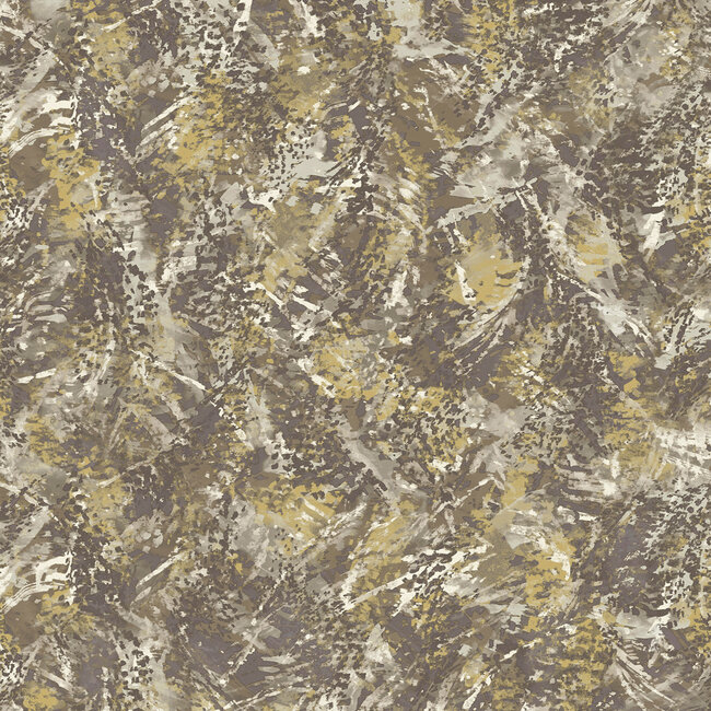 Dutch Wallcoverings Dutch Wallcoverings - FC Arabesque- Pluma Chocolate Gold - Vliesbehang - 10m x 53cm - 36342