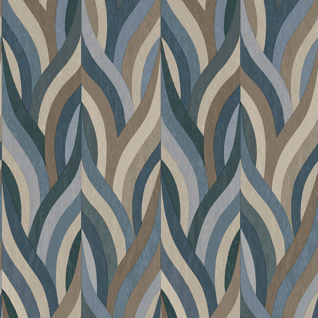 Dutch Wallcoverings Dutch Wallcoverings - FC Arabesque- Arabesque Blue - Vliesbehang - 10m x 53cm - 36372