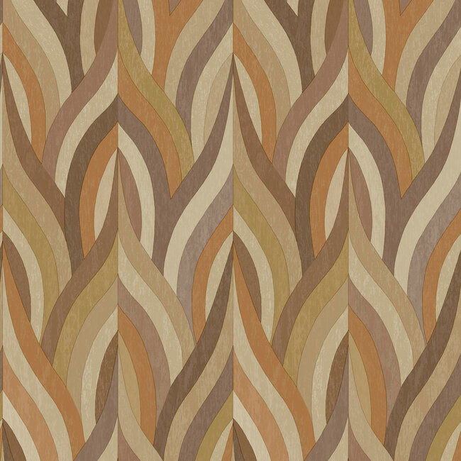 Dutch Wallcoverings Dutch Wallcoverings - FC Arabesque- Arabesque Orange/Mocha - Vliesbehang - 10m x 53cm - 36373