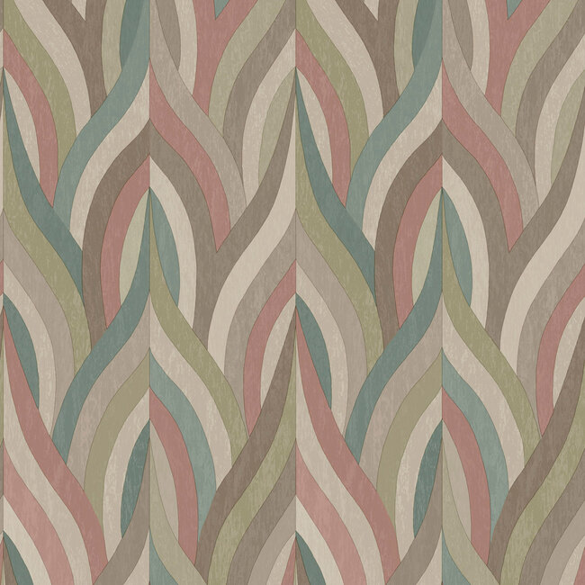 Dutch Wallcoverings Dutch Wallcoverings - FC Arabesque- Arabesque Red Teal - Vliesbehang - 10m x 53cm - 36374