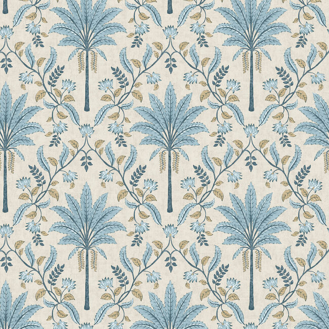 Dutch Wallcoverings Dutch Wallcoverings - FC Journey to the East - Ariara Blue  - Vliesbehang - 10m x 53cm - 91791