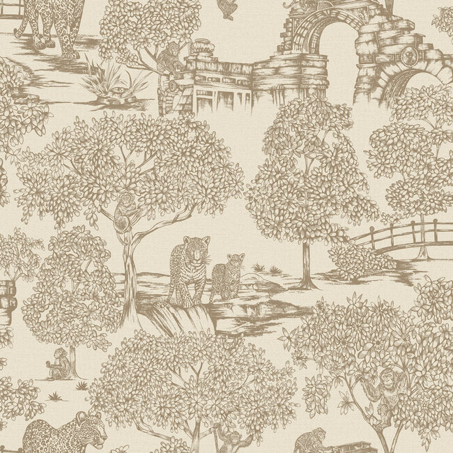Dutch Wallcoverings Dutch Wallcoverings - FC Journey to the East - Samar Neutral - Vliesbehang - 10m x 53cm - 91810