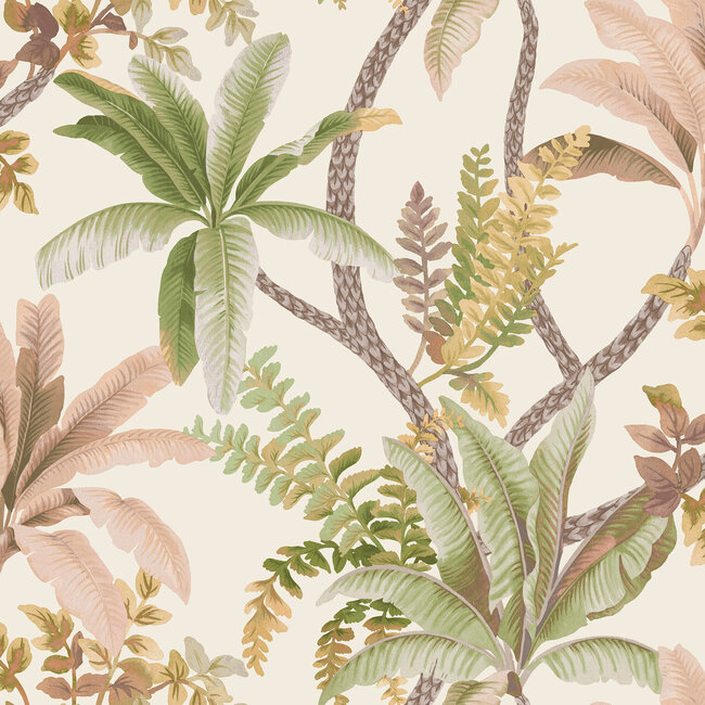 Dutch Wallcoverings Dutch Wallcoverings - FC Journey to the East - Saranda Sage/Coral - Vliesbehang - 10m x 53cm - 91820