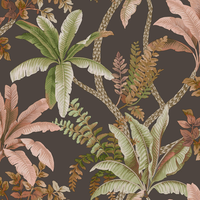 Dutch Wallcoverings Dutch Wallcoverings - FC Journey to the East - Saranda Charcoal  - Vliesbehang - 10m x 53cm - 91823