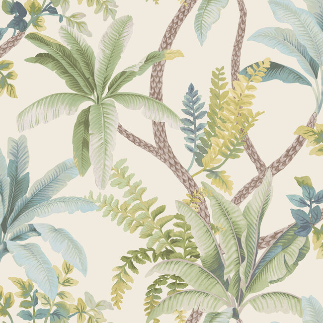 Dutch Wallcoverings Dutch Wallcoverings - FC Journey to the East - Saranda Green/Cream  - Vliesbehang - 10m x 53cm - 91824