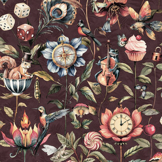 Dutch Wallcoverings Dutch Wallcoverings - FC Tales of the Manor - Elysium Mulberry - 91942