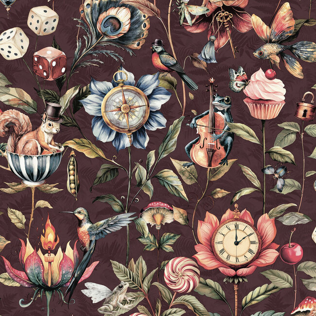 Dutch Wallcoverings Dutch Wallcoverings - FC Tales of the Manor - Elysium Mulberry - Vliesbehang - 10m x 53cm - 91942