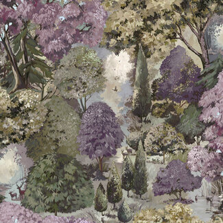 Dutch Wallcoverings Dutch Wallcoverings - FC Tales of the Manor - Pinecrest Mulberry/Green - 91950