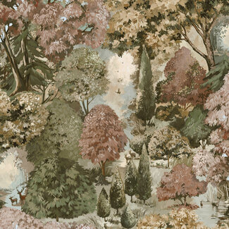 Dutch Wallcoverings Dutch Wallcoverings - FC Tales of the Manor - Pinecrest Rust/Green - 91951