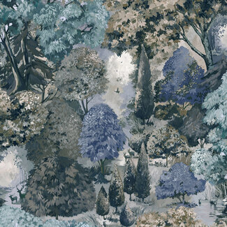 Dutch Wallcoverings Dutch Wallcoverings - FC Tales of the Manor - Pinecrest Teal/Green  - 91952