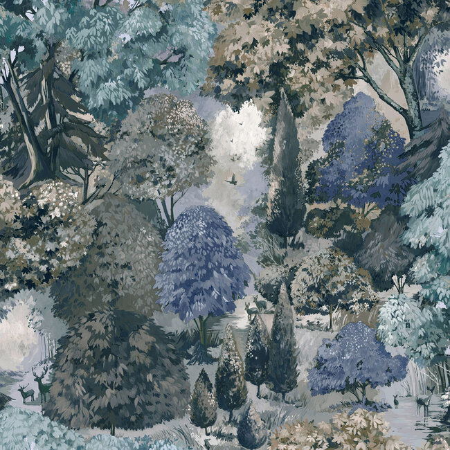 Dutch Wallcoverings Dutch Wallcoverings - FC Tales of the Manor - Pinecrest Teal/Green  - Vliesbehang - 10m x 53cm - 91952