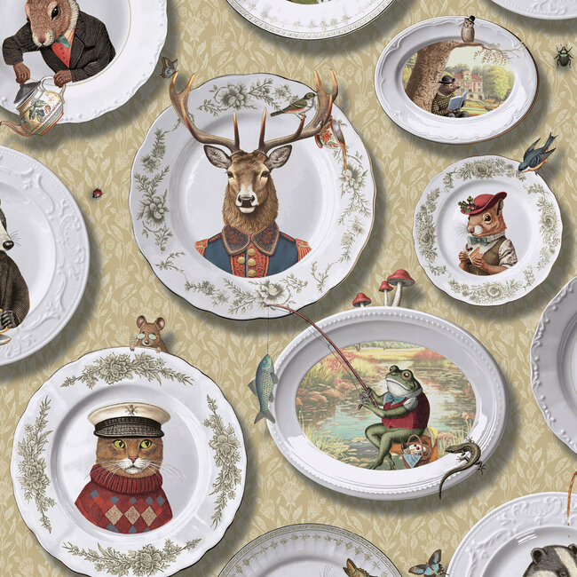 Dutch Wallcoverings Dutch Wallcoverings - FC Tales of the Manor - FC Tales of the Manor Ochre - Vliesbehang - 10m x 53cm - 91960