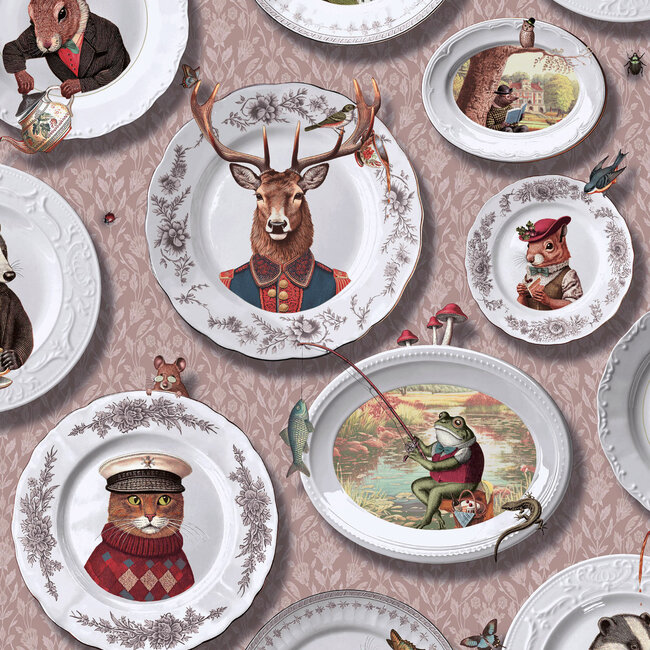 Dutch Wallcoverings Dutch Wallcoverings - FC Tales of the Manor - FC Tales of the Manor Blush - Vliesbehang - 10m x 53cm - 91963