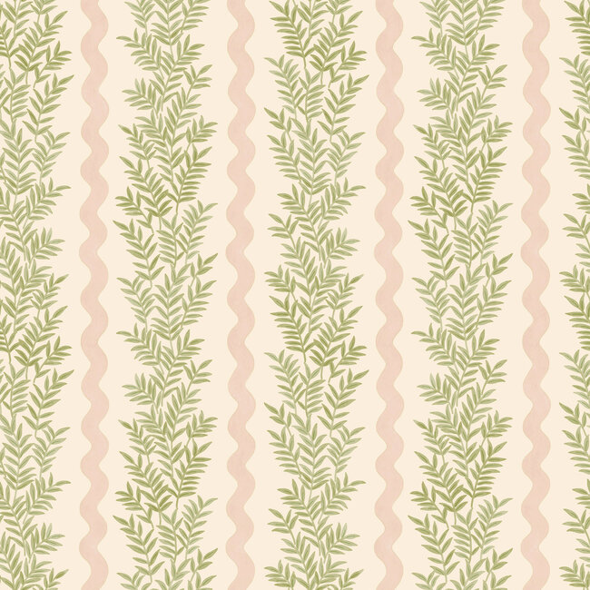 Dutch Wallcoverings Dutch Wallcoverings - FC Tales of the Manor - Pipkin Stripe Cream/Blush - Vliesbehang - 10m x 53cm - 91980