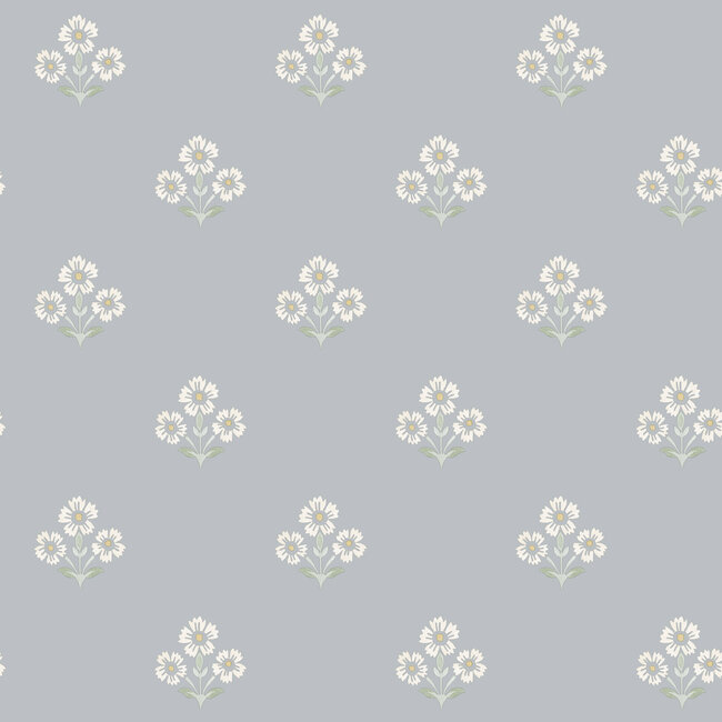 Dutch Wallcoverings Dutch Wallcoverings - FC Tales of the Manor - Isadora Blue - Vliesbehang - 10m x 53cm - 91992