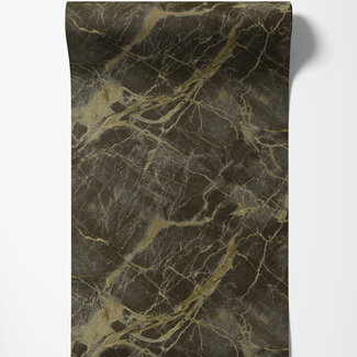 Dutch Wallcoverings Dutch Wallcoverings - FC Arabesque- Portoro Marble Ch/Gld - 36280