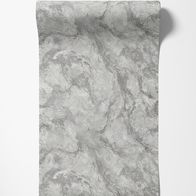 Dutch Wallcoverings Dutch Wallcoverings - FC Arabesque- Levanto Marble Silver - Vliesbehang - 10m x 53cm - 36291
