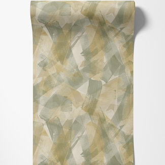 Dutch Wallcoverings Dutch Wallcoverings - FC Arabesque- Artistry Green/Beige - 36322