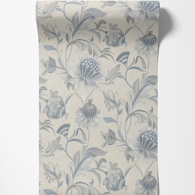 Dutch Wallcoverings Dutch Wallcoverings - FC Arabesque- Cecelia Blue Dove - Vliesbehang - 10m x 53cm - 36355