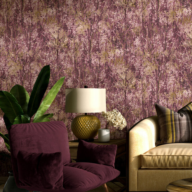 Dutch Wallcoverings Dutch Wallcoverings - FC Arabesque- Verdant Berry - Vliesbehang - 10m x 53cm - 36360
